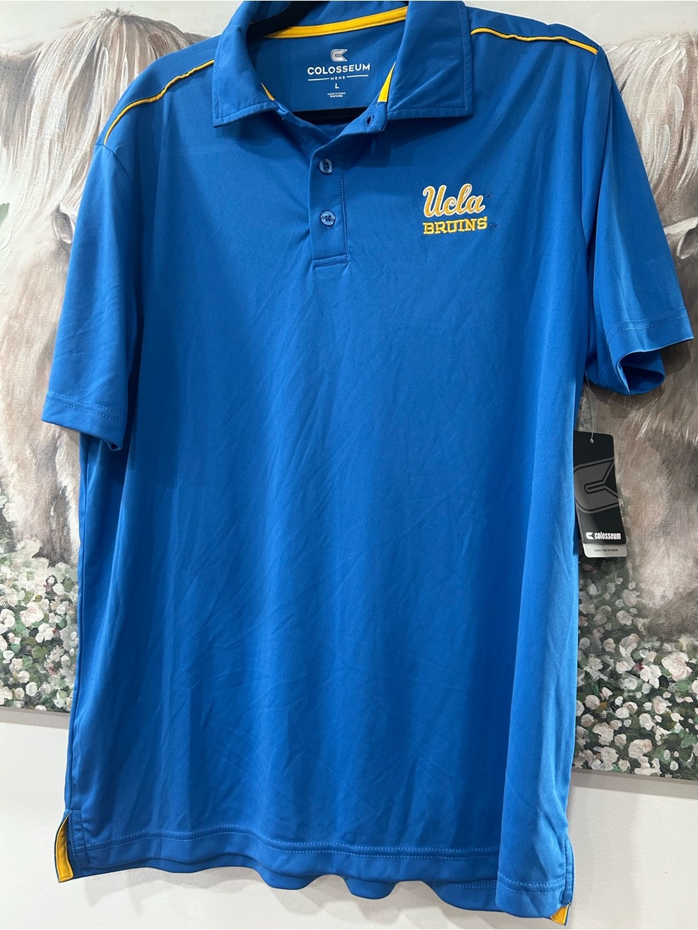 Colosseum UCLA Bruins Blue Athletic Polo Shirt Men's Size L